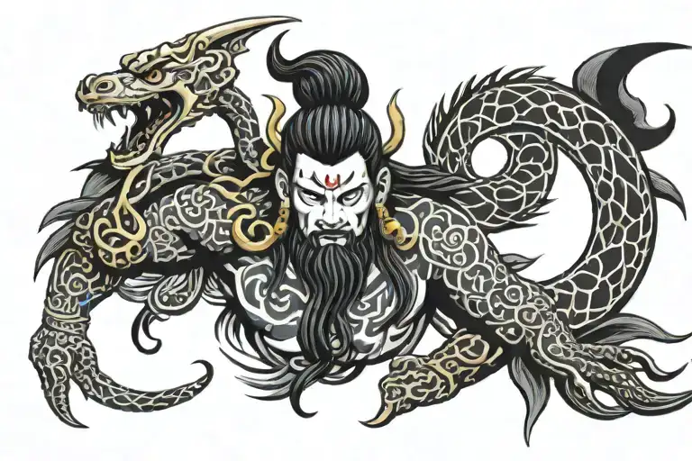 lord mahadev trident tattoo design idea