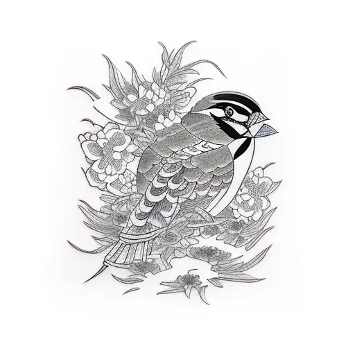 Sparrow tattoo design idea