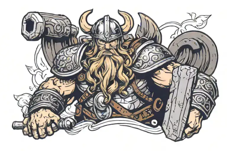 viking thor tattoo design idea