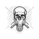 skull and gas mask tattoo design idea