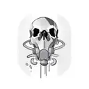 skull and gas mask tattoo design idea