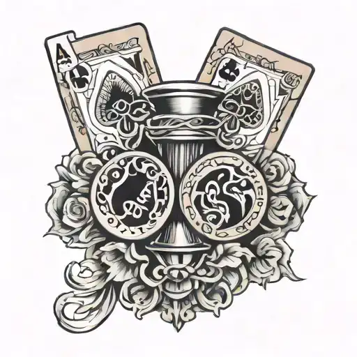 two aces and two eights of dark suits tattoo design idea