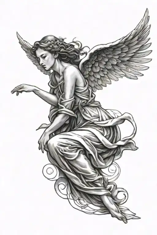 biblical accurate angel sleep token  tattoo design idea