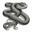 snake around crotch  tattoo design idea