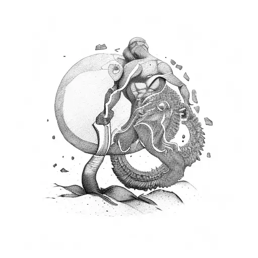 myth of sisyphus tattoo design idea