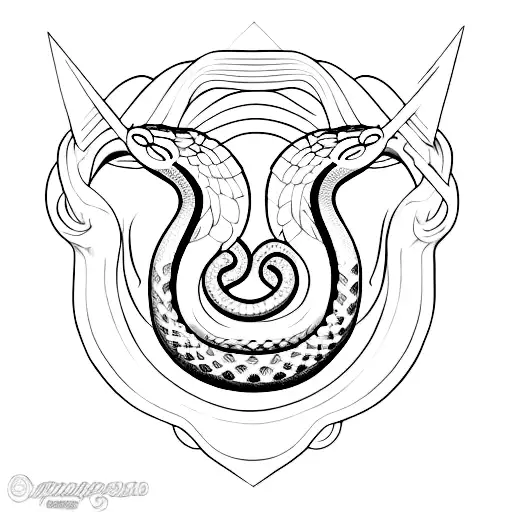 three headed snake  tattoo design idea