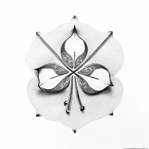 four leaf clover  tattoo design idea