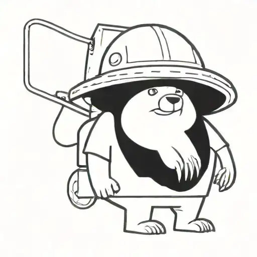 gopher with mining helmet  tattoo design idea