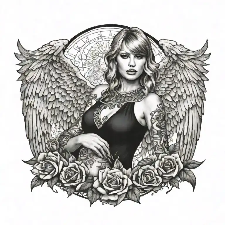 taylor swift as an angel tattoo design idea