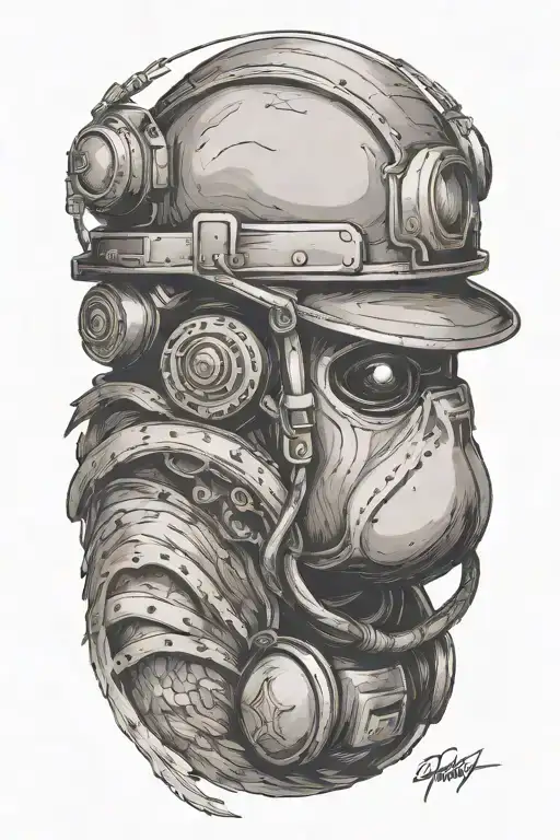 gopher digging with mining helmet tattoo design idea