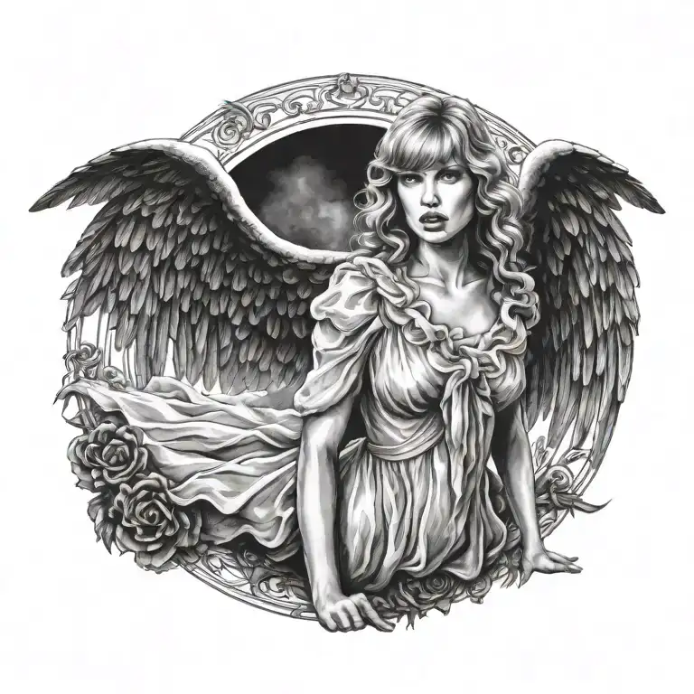 taylor swift as an angel tattoo design idea