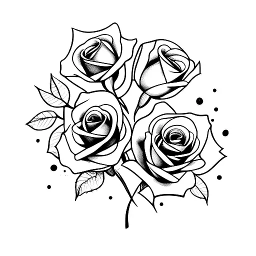 gothic, hourglass, roses, skulls tattoo design idea