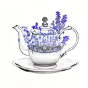 teapot with bluebell flowers on tattoo design idea