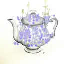 teapot with bluebell flowers on tattoo design idea