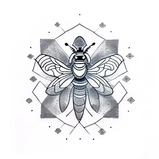 A sketch style tattoo of a martial arts inspired mandala featuring elements of nature and animals like bees and magpies tattoo design idea