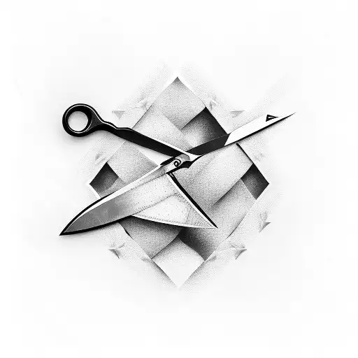 scissors cutting film tattoo design idea