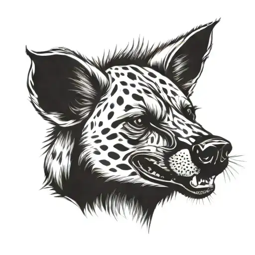 hyena smiling tattoo design idea