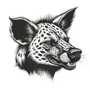 hyena smiling tattoo design idea