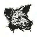 hyena smiling tattoo design idea