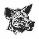 hyena smiling tattoo design idea