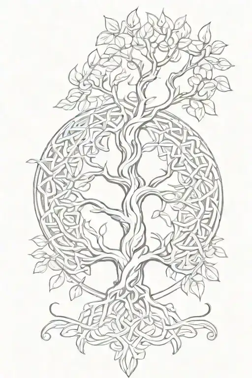 Celtic tree of life tattoo design idea