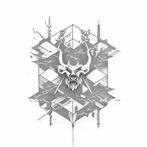 Combine the elements of nature and heavy metal into a tattoo design. tattoo design idea