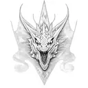 Create a tattoo design featuring a mystical dragon in a Germanic-inspired setting. tattoo design idea