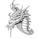 Create a tattoo design featuring a mystical dragon in a Germanic-inspired setting. tattoo design idea