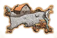 farming boy standing tattoo design idea