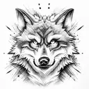 angry wolf tattoo design idea
