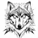angry wolf tattoo design idea