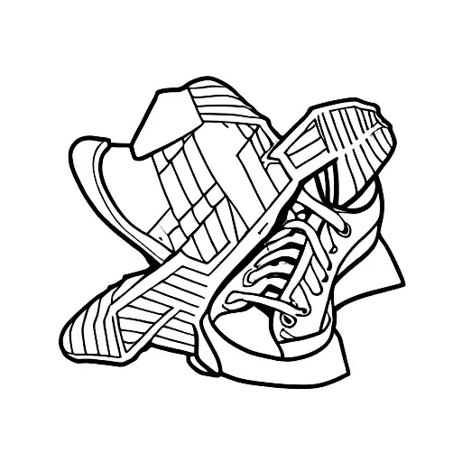 A stiletto and a Converse tattoo design idea