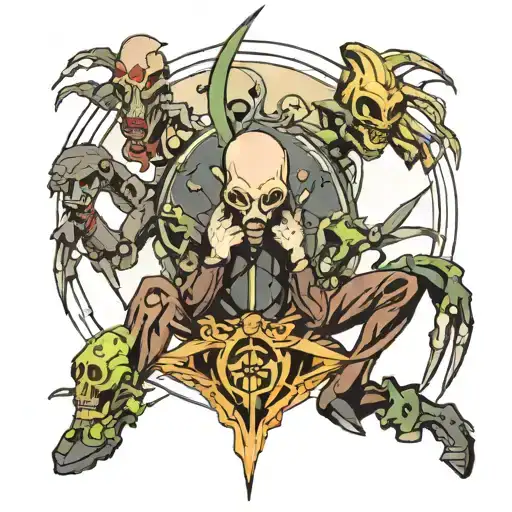 psycho mantis old and  young tattoo design idea