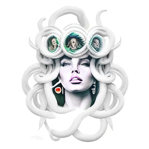 Surrealism Lana Del Rey As Medusa Tattoo Idea Blackink Ai 