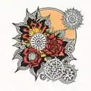 kurdistan sun tattoo design idea