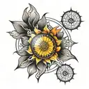 kurdistan sun tattoo design idea