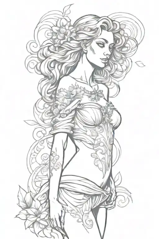 full body Aphrodite realistic sexy girl shoulder tattoo tattoo design idea