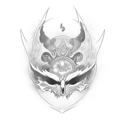 gotei 13 logo with ichigo hollow mask tattoo design idea