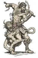 David killing Goliath tattoo design idea