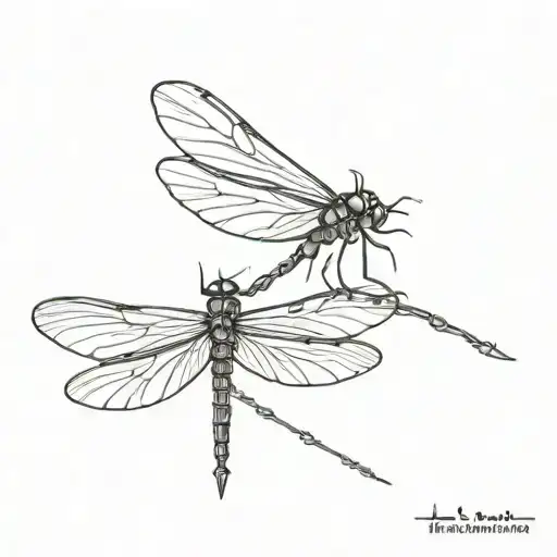 small barbed wire dragonfly tattoo design idea