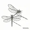 small barbed wire dragonfly tattoo design idea