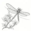 small barbed wire dragonfly tattoo design idea