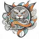 strip winding tattoo design idea