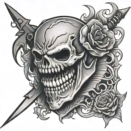 flail & teeth  tattoo design idea