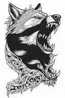 Wolf biting into shoulder tattoo tattoo design idea