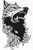 Wolf biting into shoulder tattoo tattoo design idea