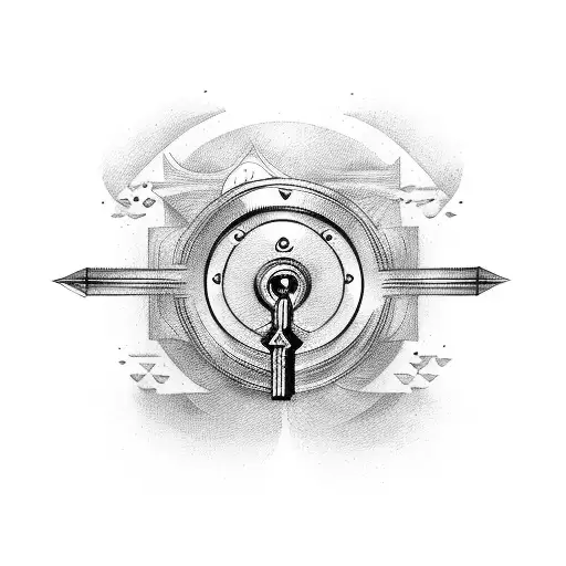 one lock. with four key tattoo design idea