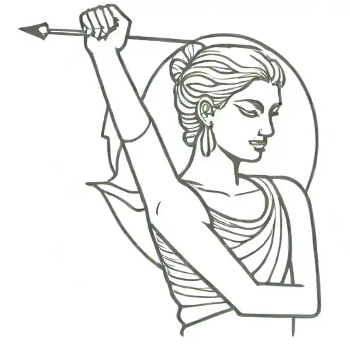 artemis greek goddess tattoo design idea