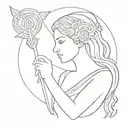 artemis greek goddess tattoo design idea