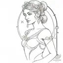 artemis greek goddess tattoo design idea